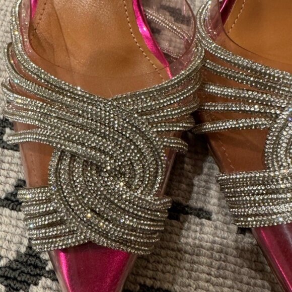 Aquazzura Gatsby 105 embellished slingback pumps - Picture 2 of 8